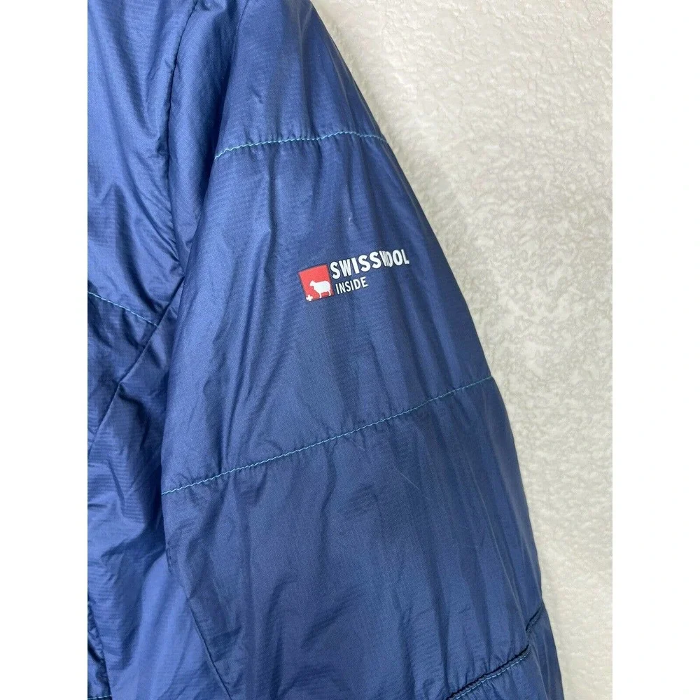 Ortovox Swisswool Reversible Womens Medium Wool Filled Jacket Blue Teal Red - Picture 5 of 10
